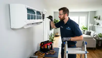 Technician performing AC repair service in San Francisco, CA for Five Star Cooling