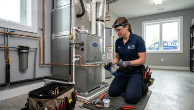 Expert plumber fixing water heater in San Francisco, CA home | Five Star Cooling plumbing service