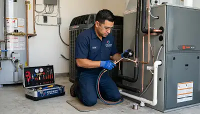 Licensed plumber repairing kitchen sink in San Francisco, CA | Five Star Cooling plumbing services